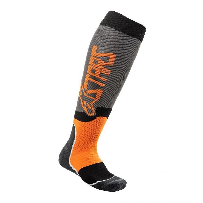 Chaussettes enfant Alpinestars Mx Plus-2 cool gris/orange fluo