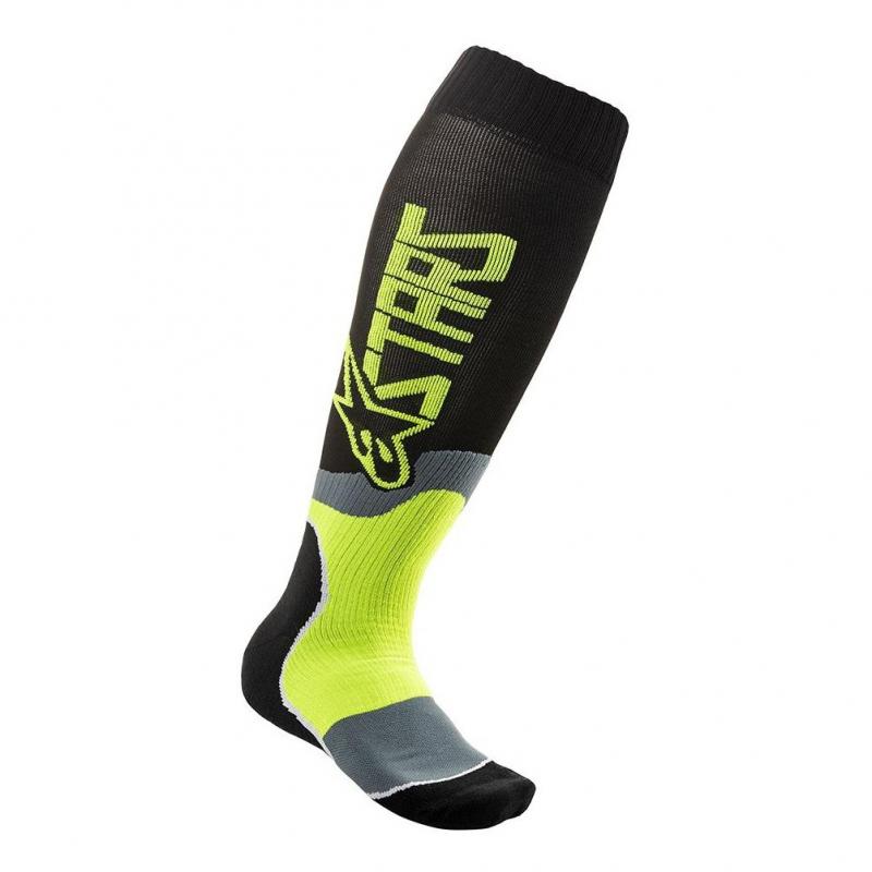 Chaussettes enfant Alpinestars Mx Plus-2 noir/jaune fluo