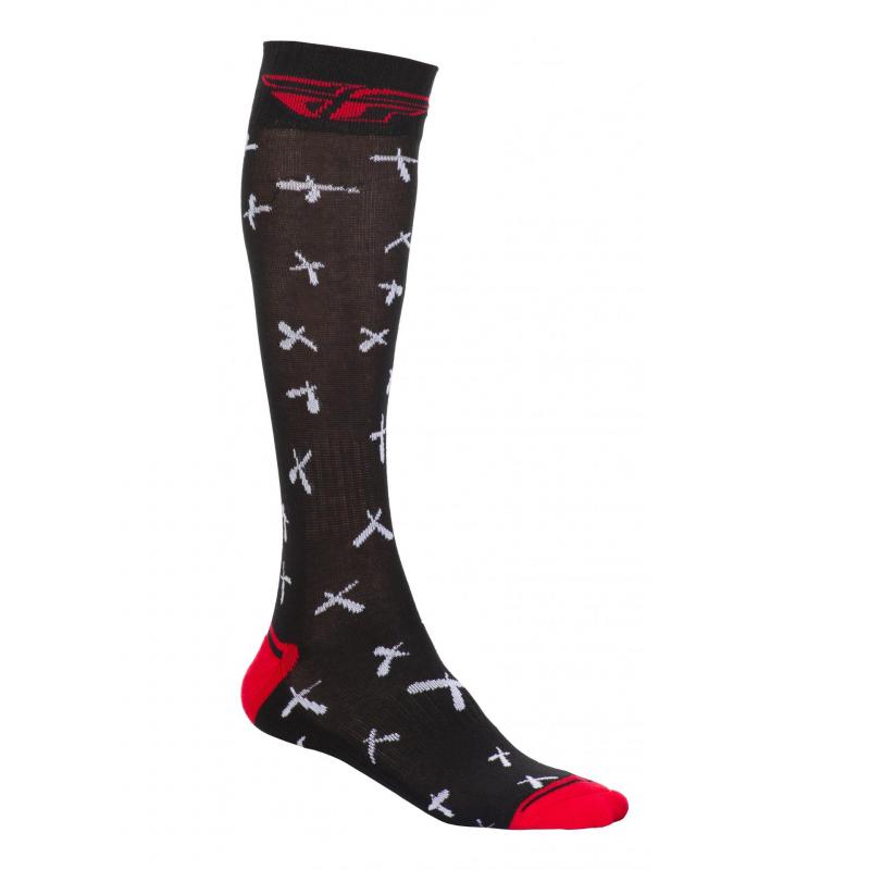 Chaussettes Fly Racing MX Pro Socks Thin X Motifs rouge/noir- S/M