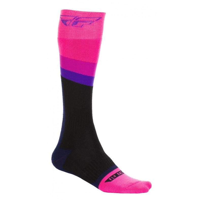 Chaussettes Fly Racing MX Socks Thick rose/noir