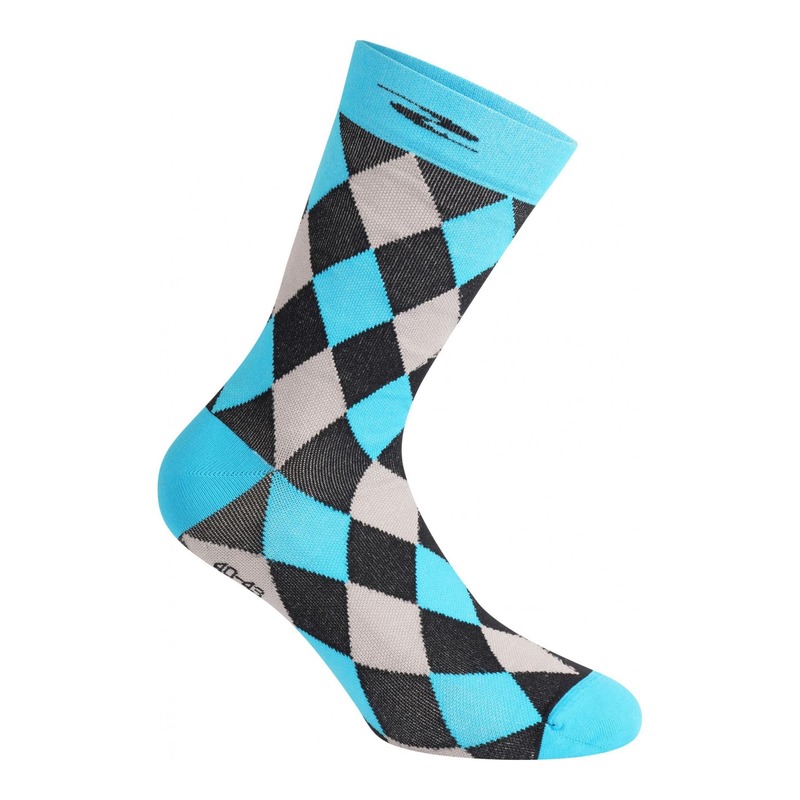 Chaussettes Gist Damier hautes (26cm) noires/grises/bleues- 36-39