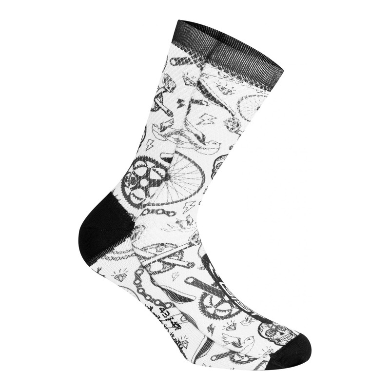 Chaussettes Gist Tatoo mi-hautes (16cm) blanches- 38-42