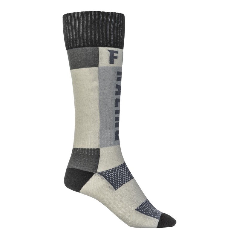 Chaussettes haute Fly Racing MX Thin gris/turquoise