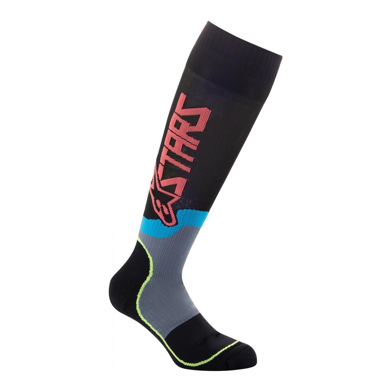 Chaussettes hautes enfant Alpinestars Youth Mx Plus-2 noir/jaune fluo/