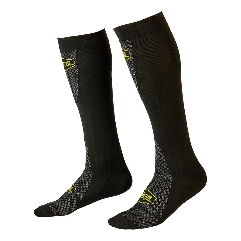 Chaussettes hautes O'Neal MX Performance Minus V.22 noir/jaune fluo