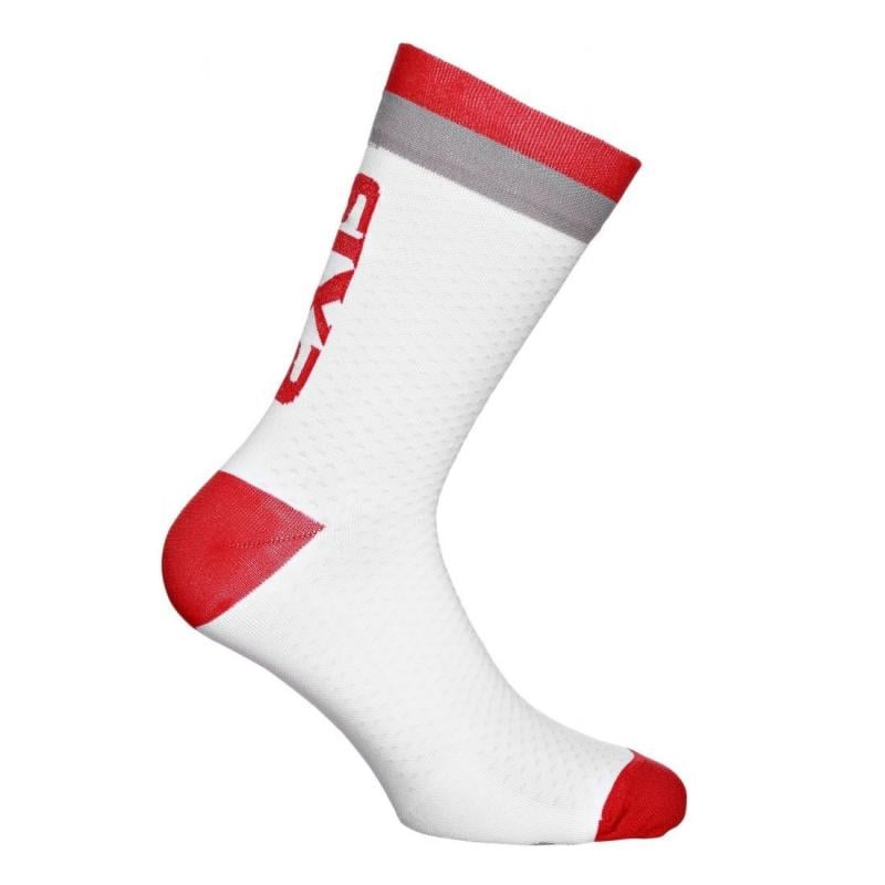 Chaussettes Sixs luxury 200 blanc/gris/rouge