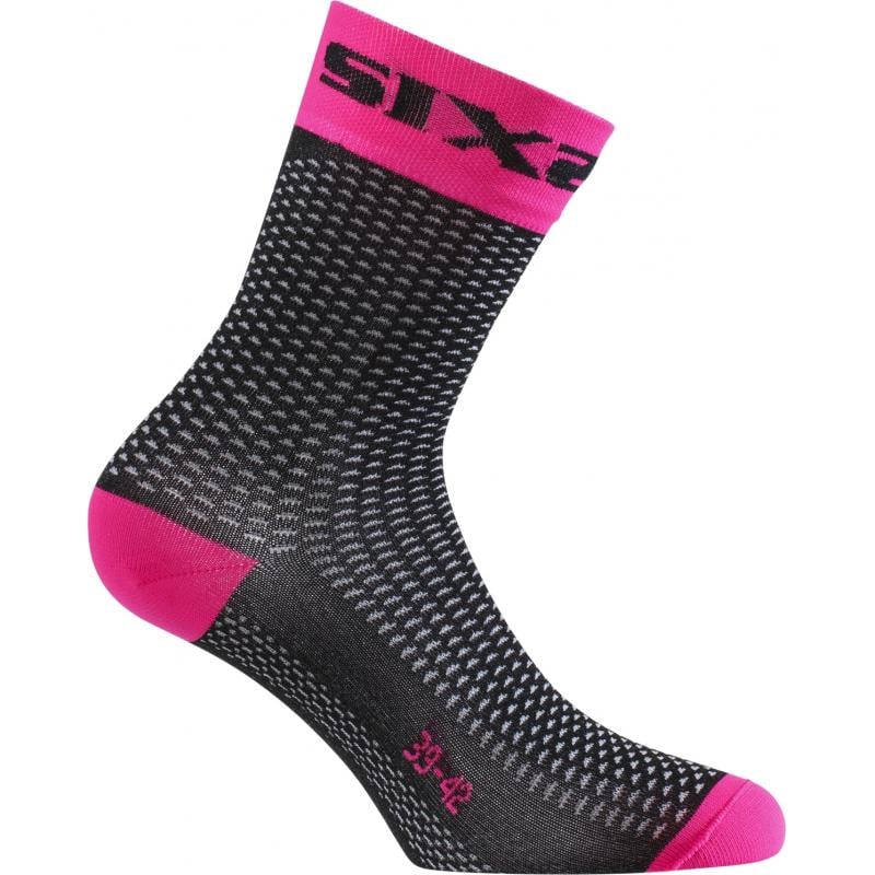 Chaussettes Sixs Short S carbone rose fluo