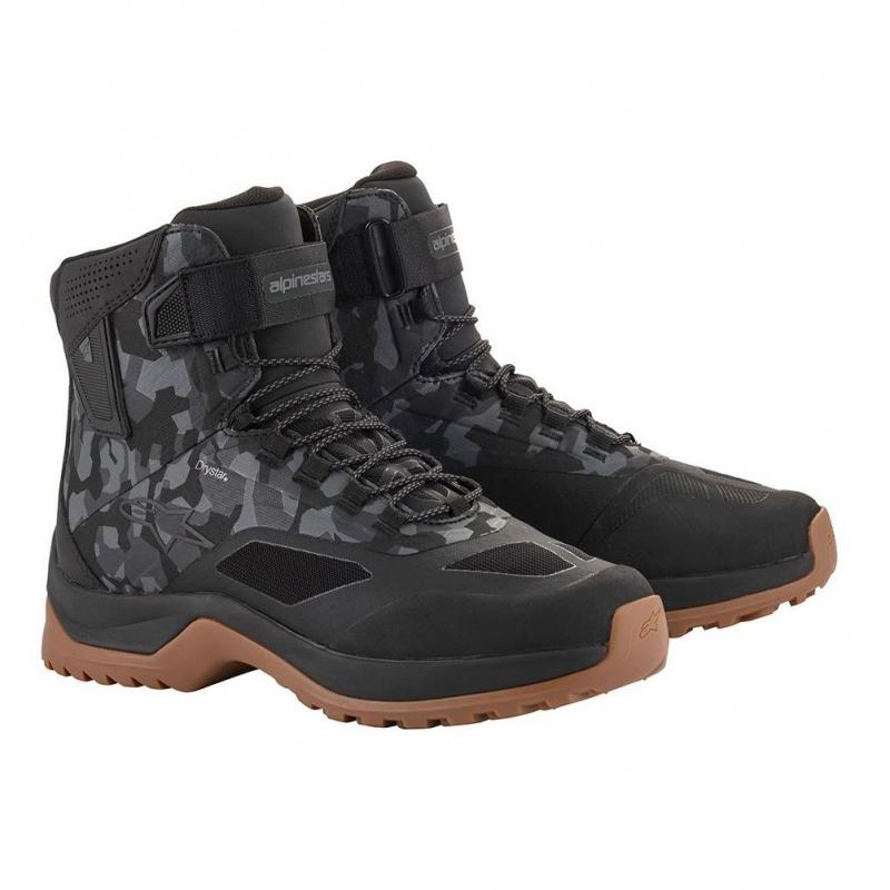 Chaussures moto Alpinestars CR-6 Drystar noir/gray camo/gum- US-8