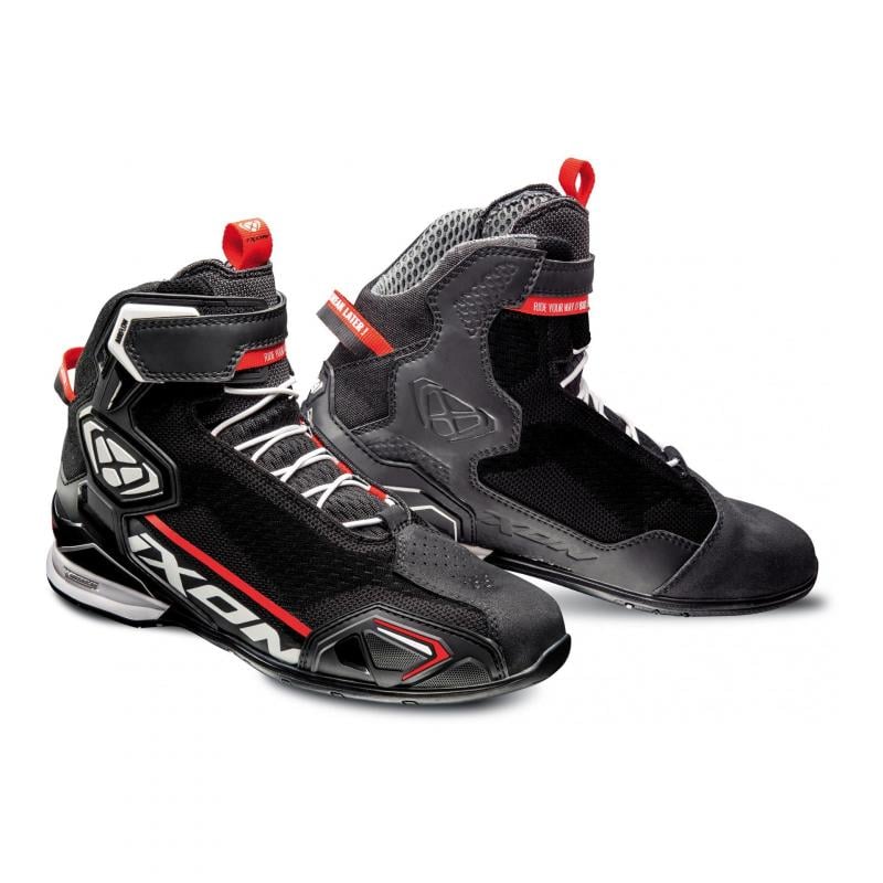 Chaussures moto Ixon Bull Knit noir/blanc/rouge