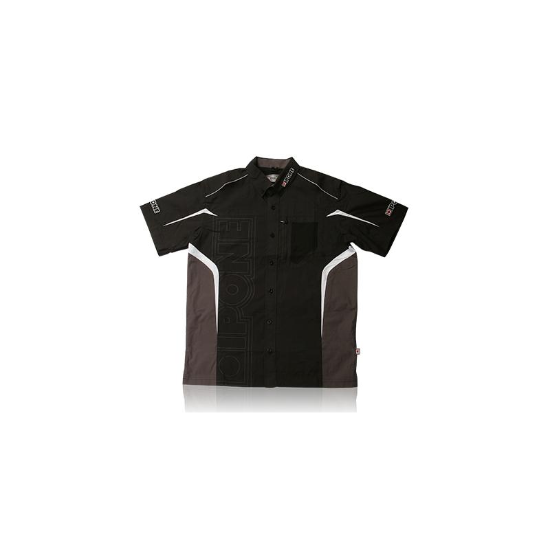 Chemise manches courtes Ipone noir/gris- S