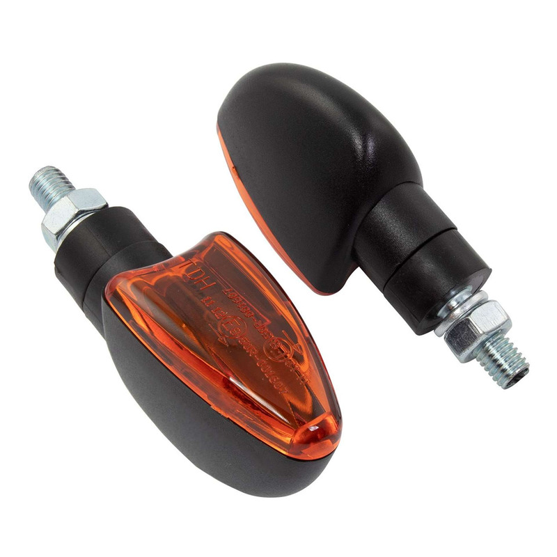 Clignotants LED Bike It Mini Spear court noir cabochon orange