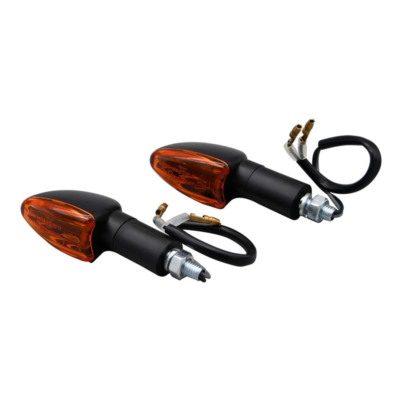 Clignotants LED Bike It Mini Spear long noir cabochon orange