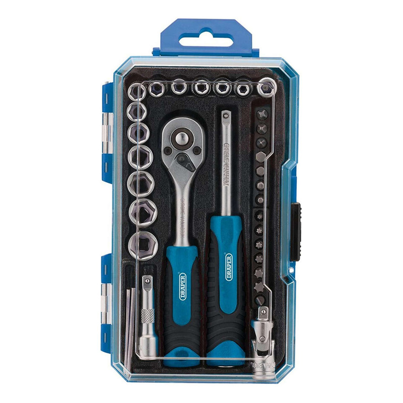 Coffret cliquet mÃ©trique Draper 1/4" (35 piÃ¨ces)