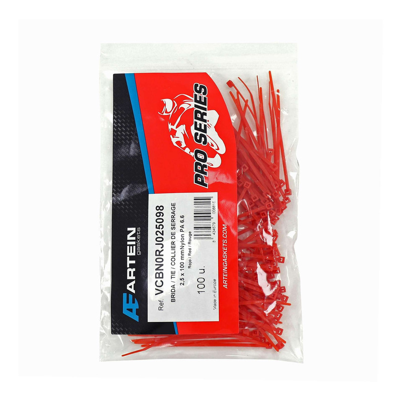 Collier de serrage rilsan rouge 2,5 x 100 mm sachet de 100