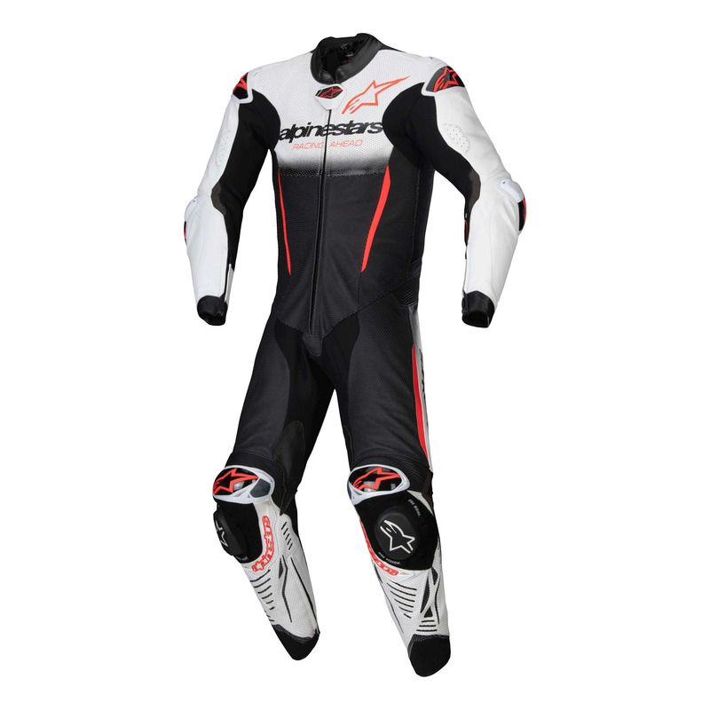 Combinaison cuir Alpinestars GP-R7 white/black/red fluo – 1 pièce