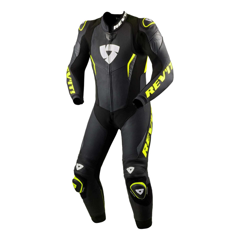 Combinaison cuir Rev’It Argon 3 black/neon yellow – 1 pièce