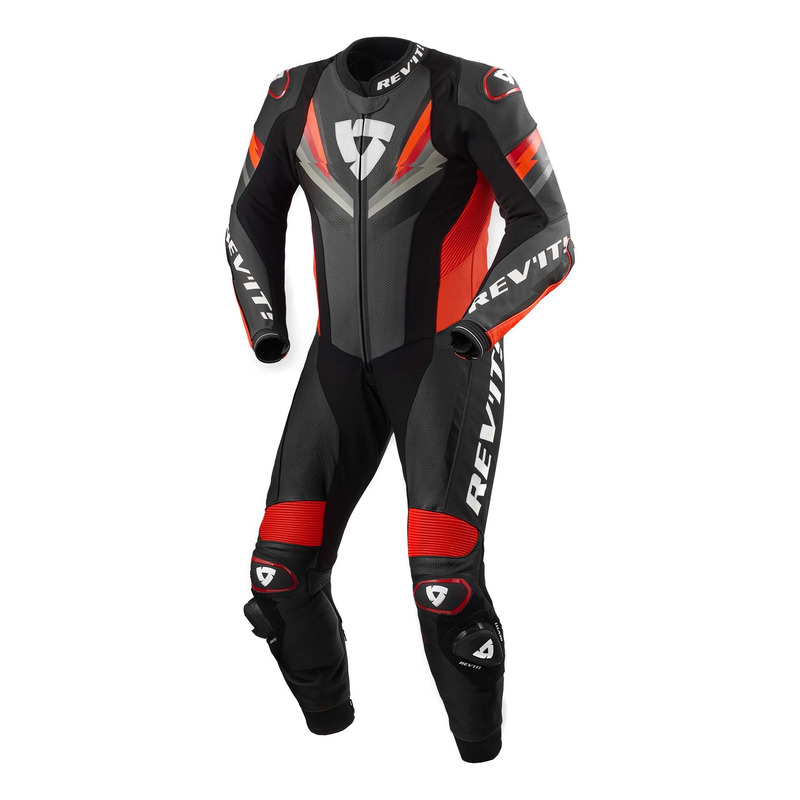 Combinaison cuir Revâ  It Quantum 3 anthracite/neon red - 54