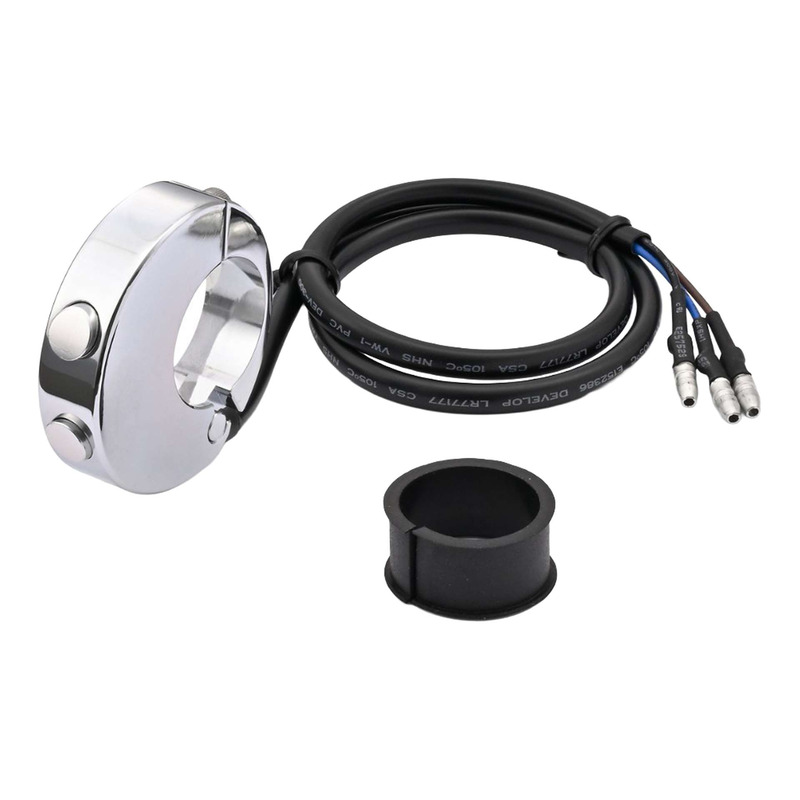 Commodo Daytona CNC 2 boutons pour compteur Velona, chromé, Ø 22mm et 1 pouce