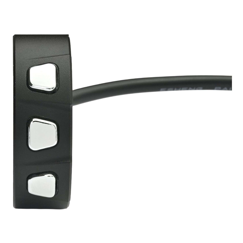Commutateur de guidon Daytona noir 3 boutons chromés
