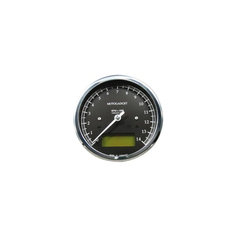 Compte-tour Motogadget Chronoclassic noir et chrome 0 à 14 000 tr/min écran vert