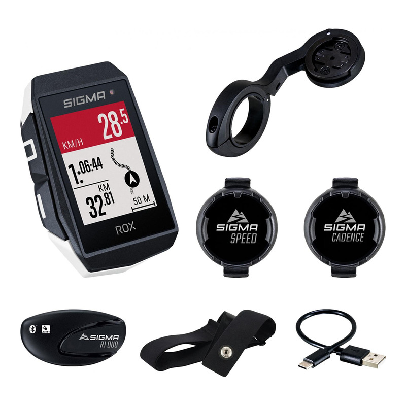 Compteur Vélo sans Fil/GPS Sigma ROX 4.0 30 Fonctions Blanc + Cardio