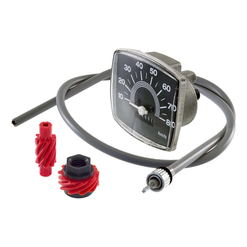 Compteur RMS noir/argent avec transmission Vespa Special