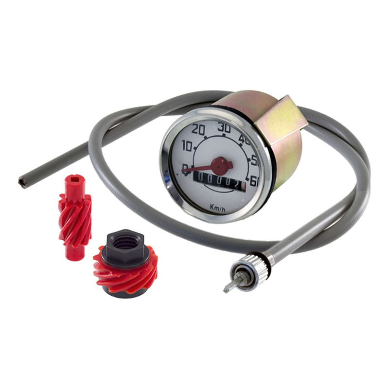 Compteur RMS rond blanc/argent Vespa 50 L/N/R
