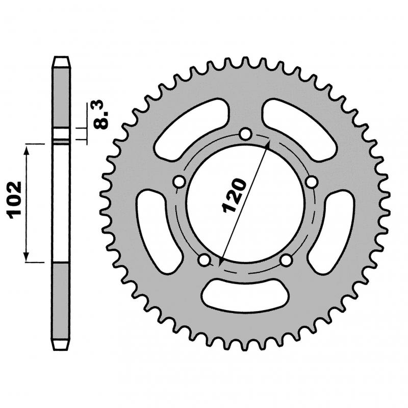 Couronne 48 dents pas 420 RS Replica