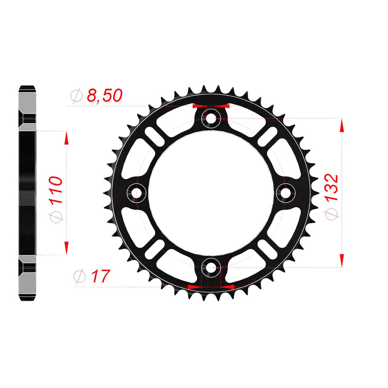Couronne Afam acier noir pas 428 46 dents â   KTM SX 85 04-25