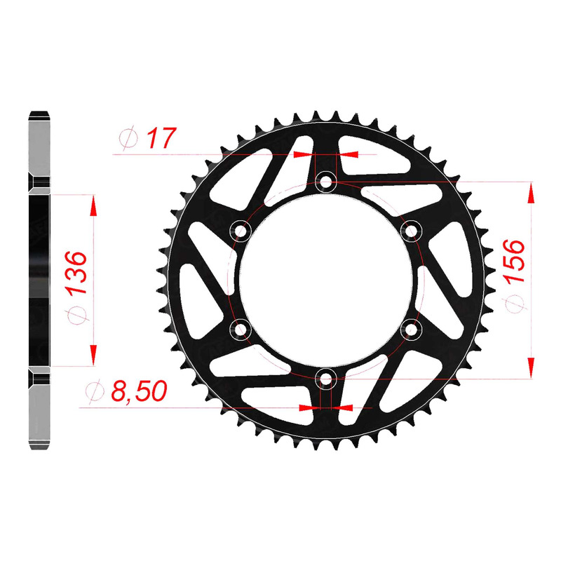 Couronne Afam acier noir pas 520 48 dents â   Sherco SEF 250 Factory 1