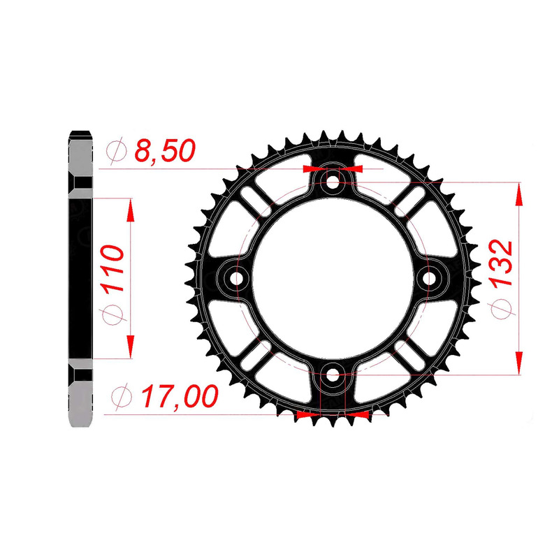 Couronne Afam acier Super Light pas 428 47 dents -