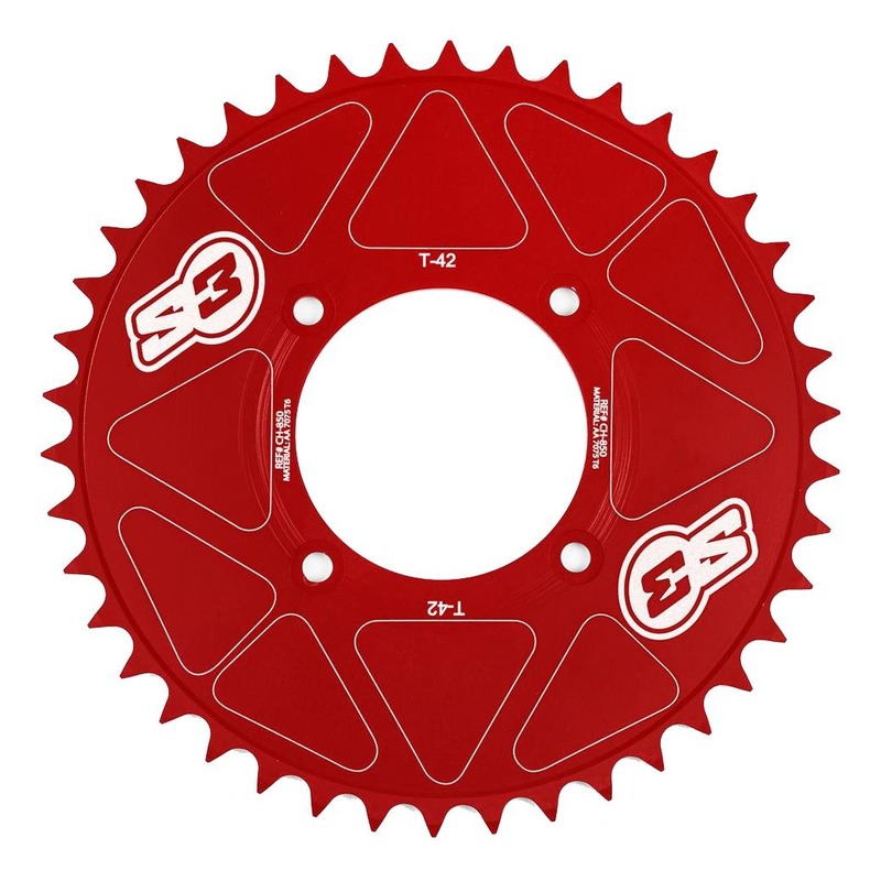 Couronne alu pleine anodisé rouge S3 Laser FIM 46 dents