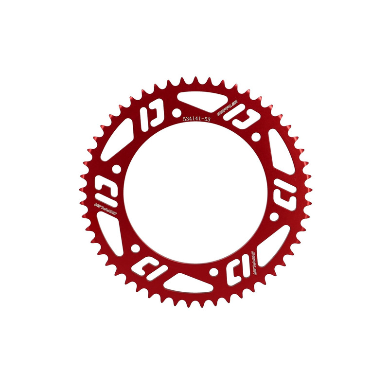 Couronne alu rouge Doppler Fantic 420 53 dents Ã 136