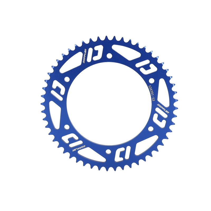 Couronne Doppler alu bleu 53 dents pas 420 Beta Factory/RR SM 05-