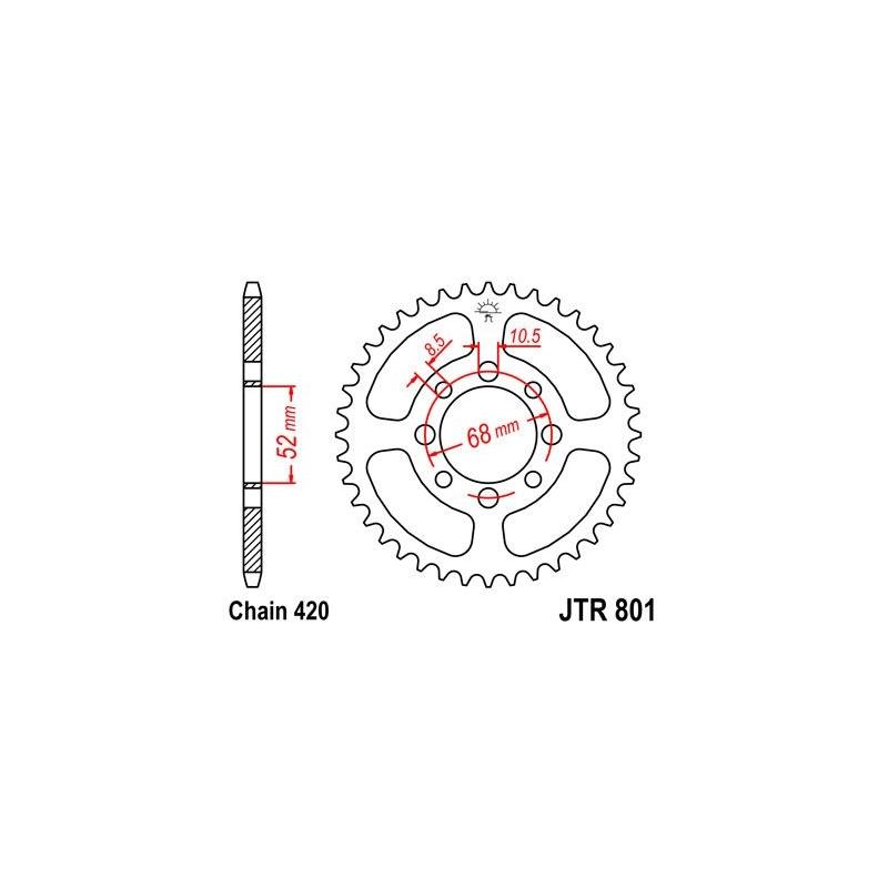 Couronne JT Sprockets Acier pas 420 44 dents - Pour Kawasaki KLX 110 02-16