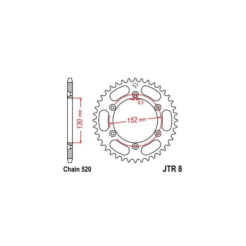Couronne JT Sprockets Acier pas 520 51 dents - Pour BMW G 450 X Street