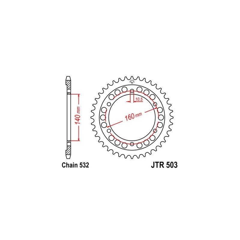 Couronne JT Sprockets Acier pas 532 45 dents - Pour Kawasaki ZX-10 tom