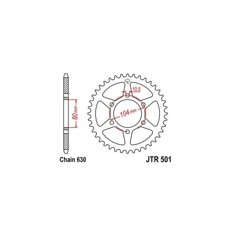 Couronne JT Sprockets Acier pas 630 46 dents - Pour Kawasaki GPZ 750 T