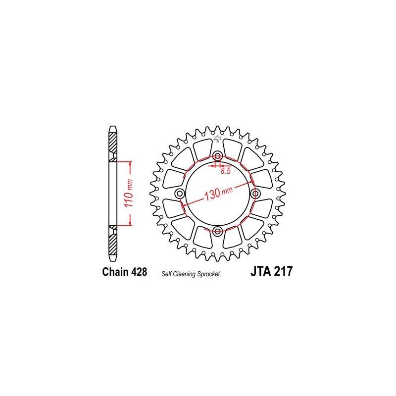 Couronne JT Sprockets Aluminium pas 428 56 dents - Pour Honda CR 85 R