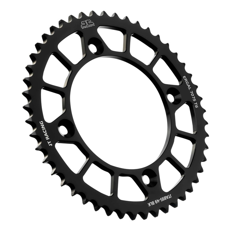 Couronne JT Sprockets Racelite alu noir pas 428 49 dents KTM SX/XC 105