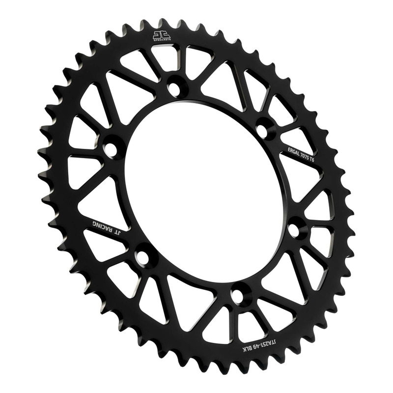 Couronne JT Sprockets Racelite alu noir pas 520 49 dents Yamaha YZ 125
