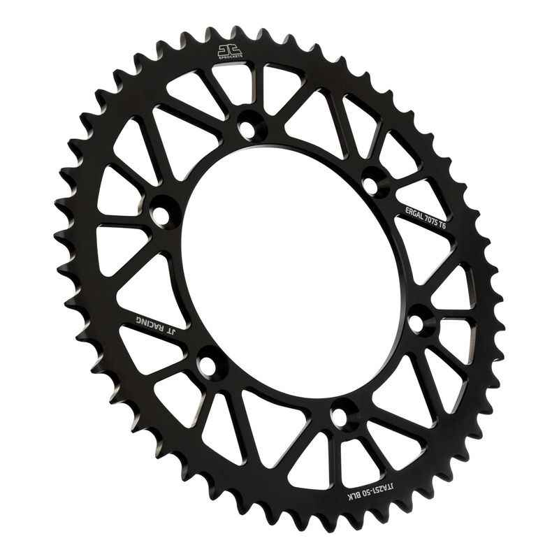 Couronne JT Sprockets Racelite alu noir pas 520 50 dents Yamaha WR F/Y