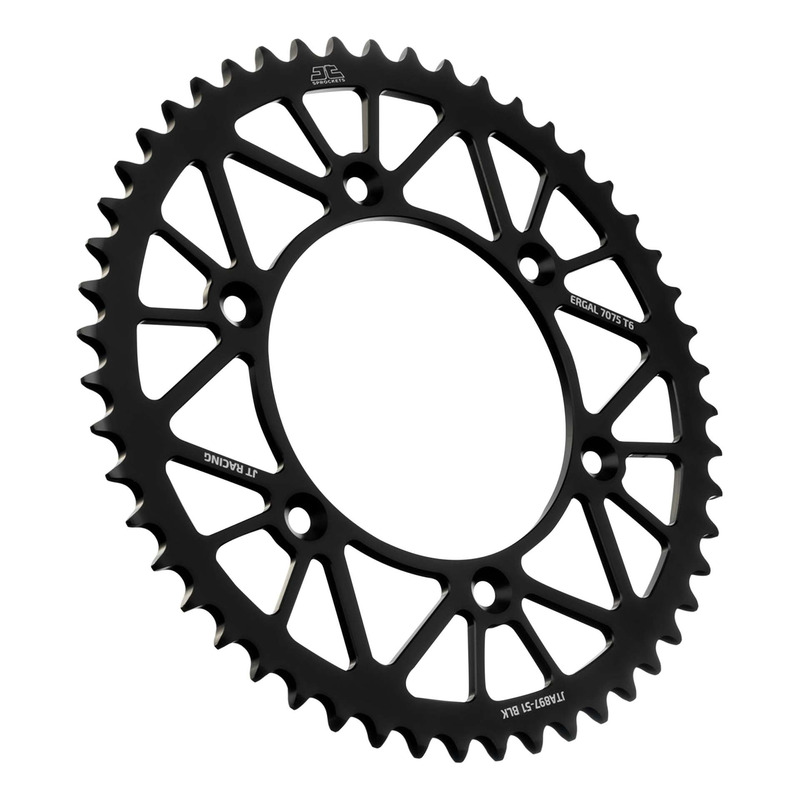 Couronne JT Sprockets Racelite alu noir pas 520 51 dents KTM 125 SX/25