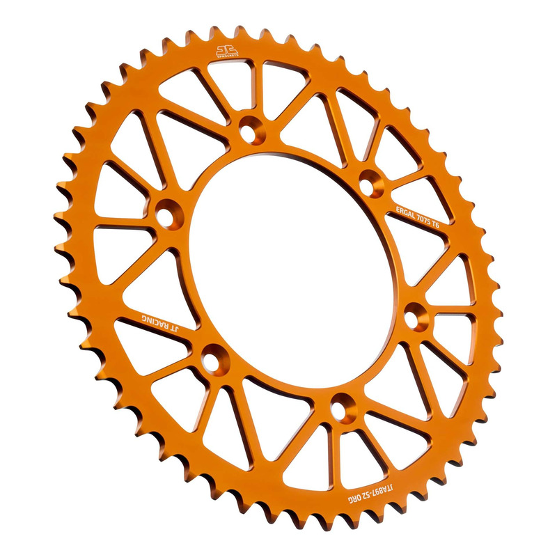 Couronne JT Sprockets Racelite alu orange pas 520 52 dents KTM 250/450