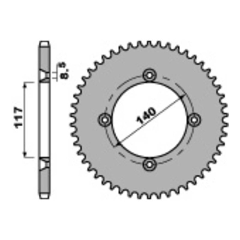 Couronne PBR 831 Acier C45 pas 428- 46