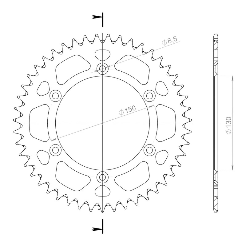 Couronne Supersprox alu antiboue pas 520 47 dents Yamaha YZ 450 F 03-26