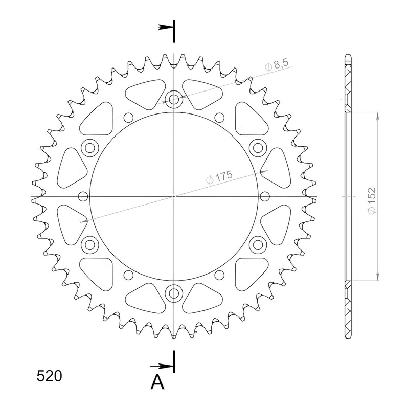 Couronne Supersprox alu antiboue pas 520 49 dents Yamaha YZ 400 F 1998