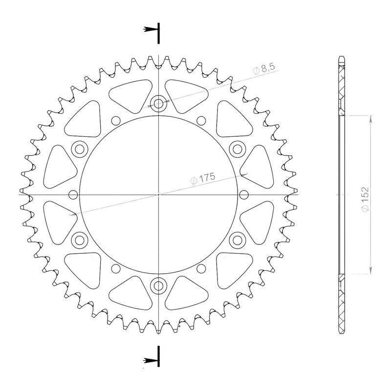 Couronne Supersprox alu antiboue pas 520 51 dents Yamaha YZ 250 90-93