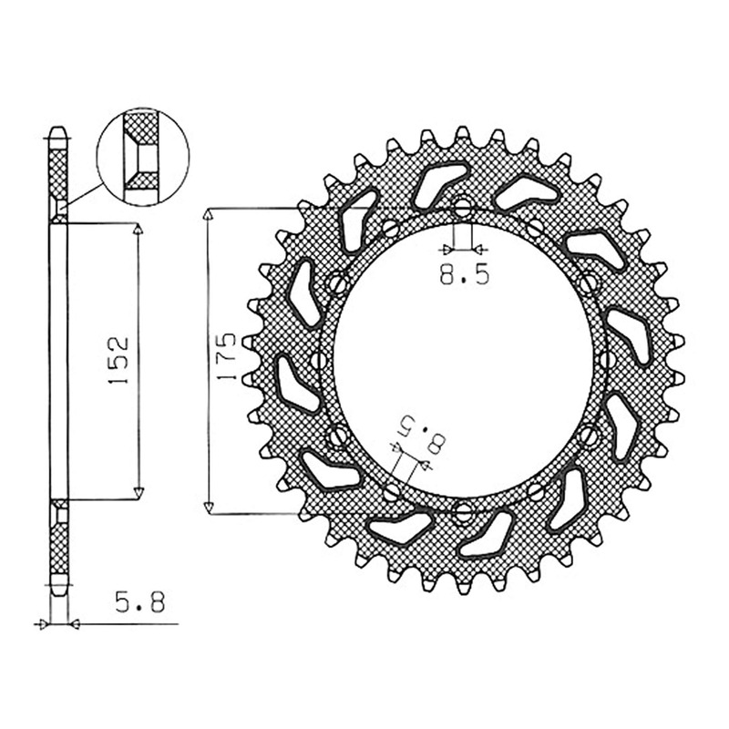 Couronne Supersprox alu antiboue pas 520 52 dents Yamaha WR 250 Z 91-96