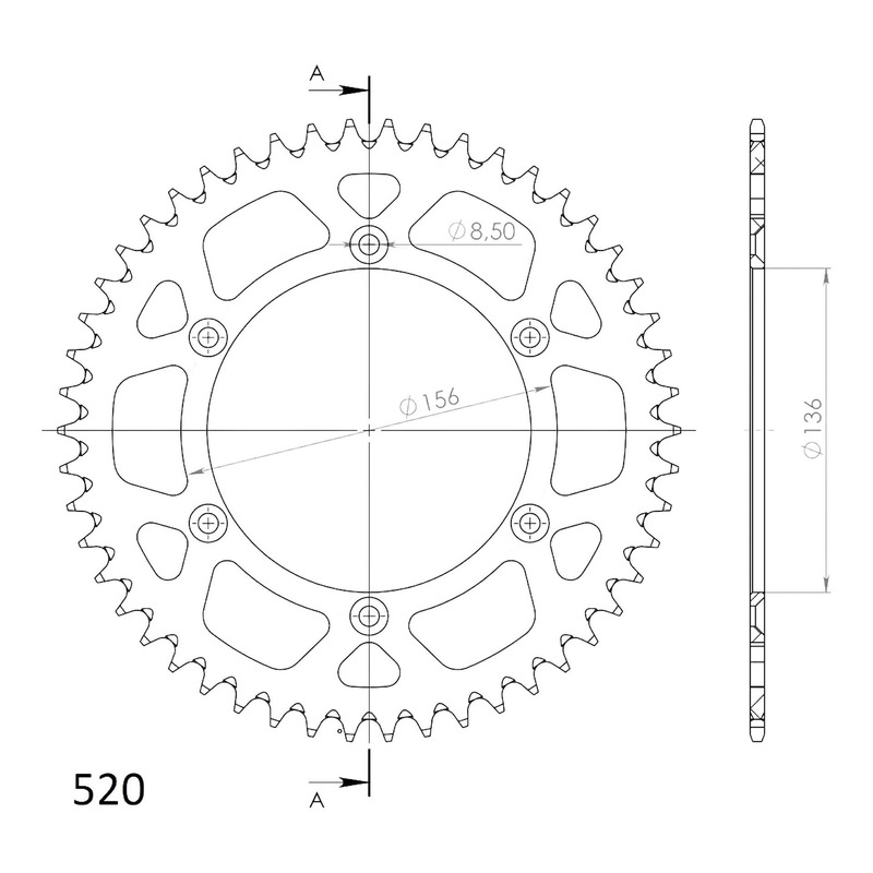 Couronne Supersprox alu bleu pas 520 48 dents Gas Gas EC 300 01-14